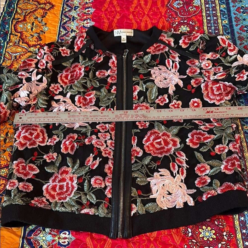 Boho Embroidered Bomber Jacket by Neiman Marcus - Picture 3 of 5